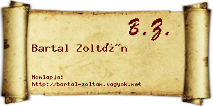 Bartal Zoltán névjegykártya