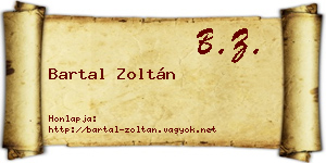 Bartal Zoltán névjegykártya