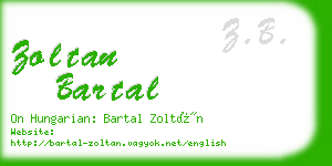 zoltan bartal business card